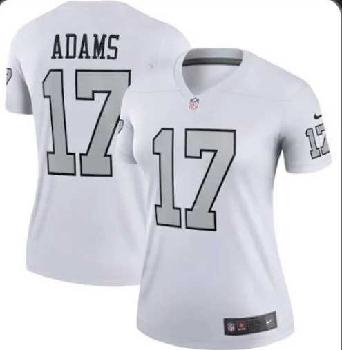Women's Las Vegas Raiders #17 Davante Adams White Color Rush Limited Stitched Jersey Dzhi